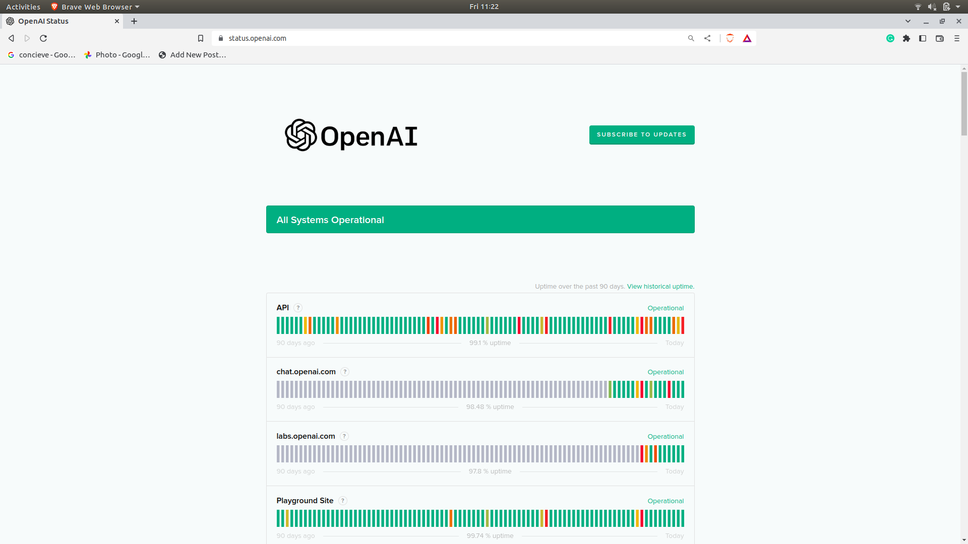 open ai status