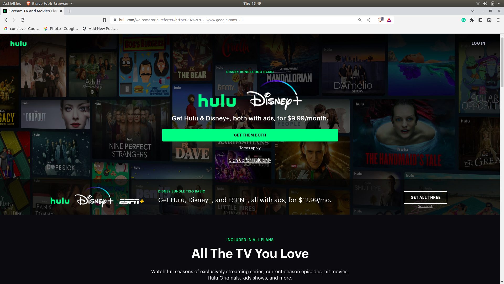 hulu homepage