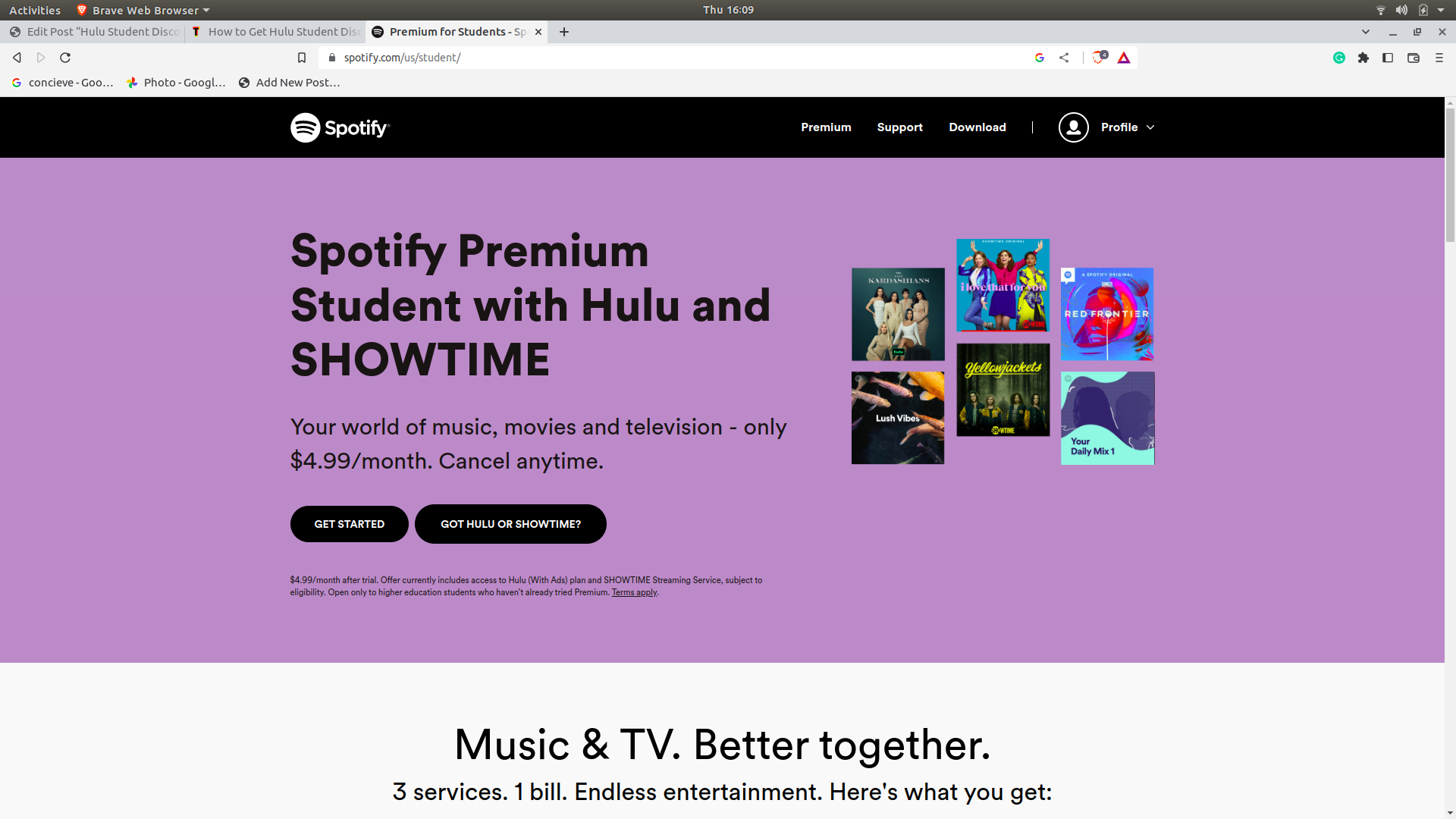 soptify hulu showtime bundle