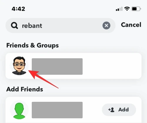search a friend snap