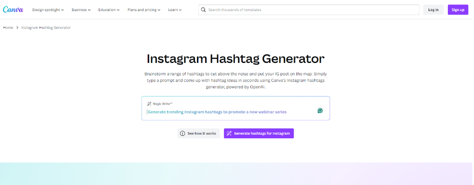 Canva - Hashtag Generator