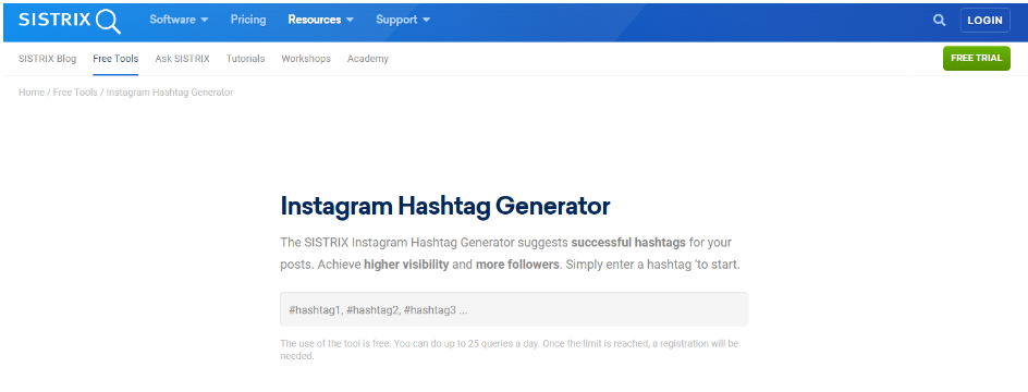 Sistrix - Hashtag Generator