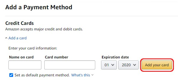 Add Payment Method Add Payment Method