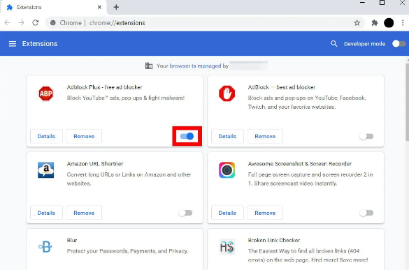 Disable Browser extensions Disable Browser extensions