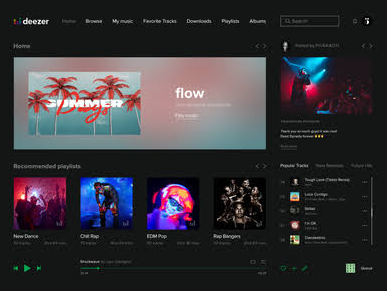 Deezer user interface Deezer user interface