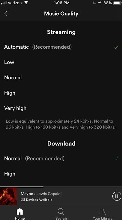 Spotify streaming quality Spotify streaming quality