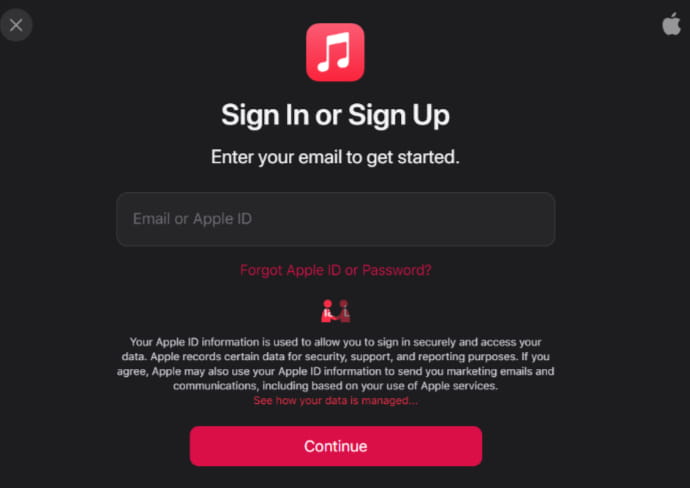 Sign Up on Apple Music Sign Up on Apple Music