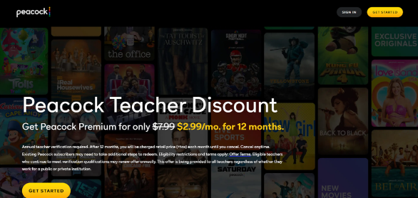 Peacock Teacher Discount Peacock Teacher Discount